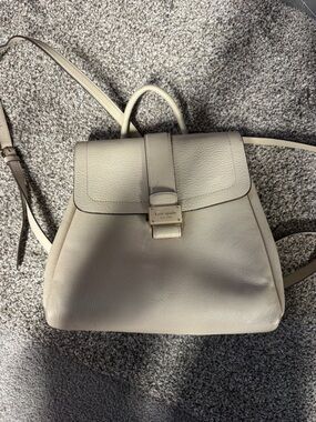 kate spade Cream Pebbled Leather Backpack with Gold-Tone Hardware